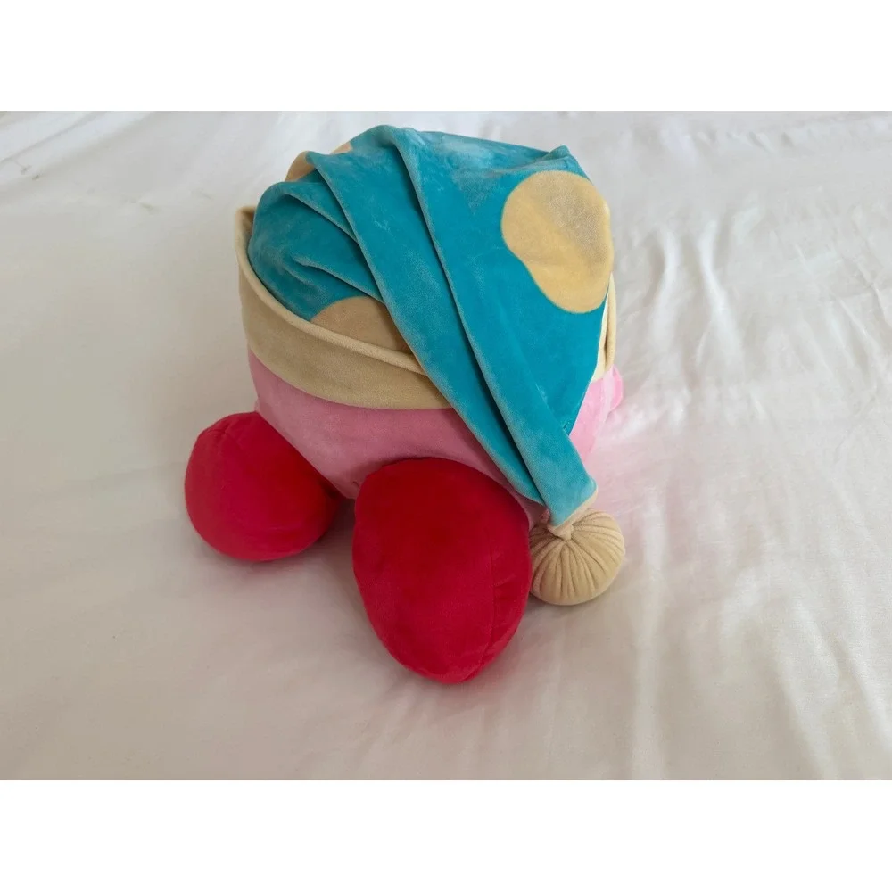 Nintendo Kirby Sleep Plush Pink Character Blue Nightcap Stuffed Toy 12 Inch